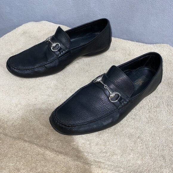 Zelli Men’s Black Leather Bit Loafers Size 10M Luxury Italian Dress Shoes main image 4